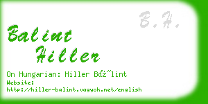 balint hiller business card